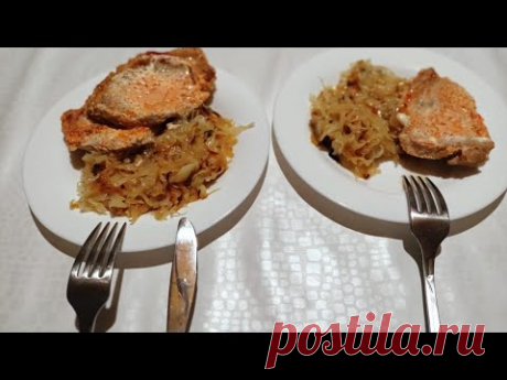 Купила варежки и мясо// Мариную капусту,пока три банки// Очень вкусный ужин!!!