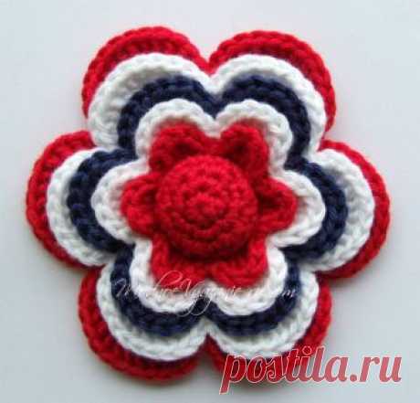 Как связать многослойный цветок крючком - Crochet - Modnoe Vyazanie