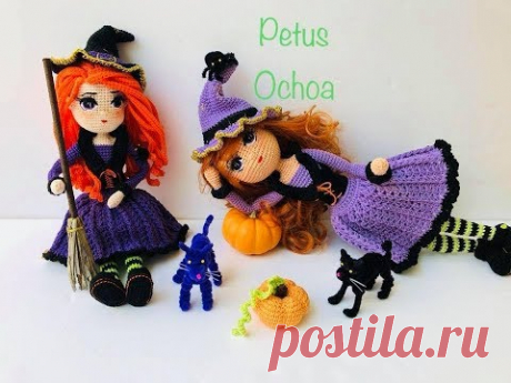 Como terminar los detalles muñeca brujita amigurumis by Petus última parte