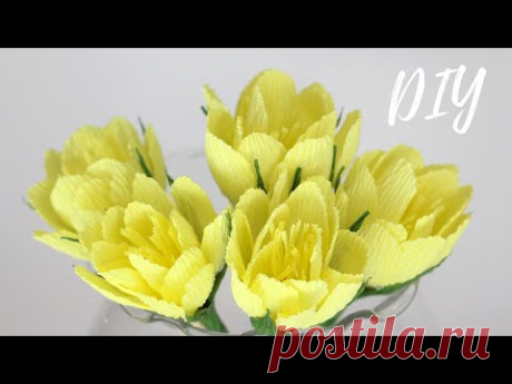 ЦВЕТЫ из бумаги за 5 МИНУТ ☆ МК ☆ DIY Corrugated Paper Flowers