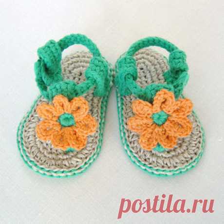 CROCHET PATTERN Baby Flower Sandals 3 from matildasmeadow on Etsy