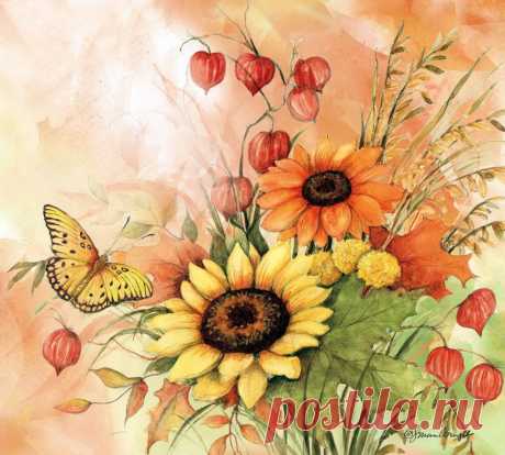 Бабочки, цветы, картины... Художница Susan Winget
