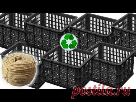 Amazing Reuse Ideas Plastic Crates into Furniture | Jute Craft Ideas