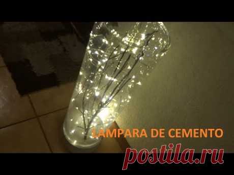 LAMPARA DE CEMENTO Y CRISTAL | Totyps