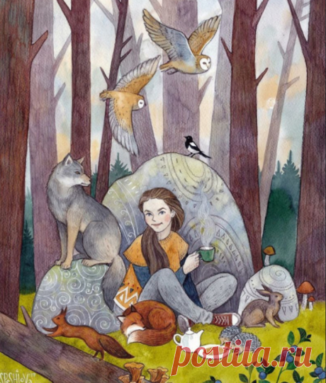Она любила лес, зверей и птичек... Художник-иллюстратор Анна Спешилова (Anna Speshilova)