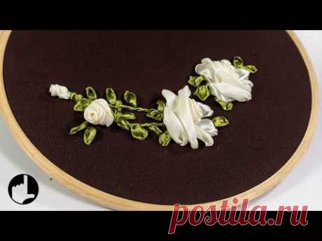 Stitch Ribbon Roses: Elegant Flower Design by HandiWorks #125