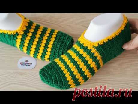 Вязание красивых моделей носков - вязание крючком для дамских носков