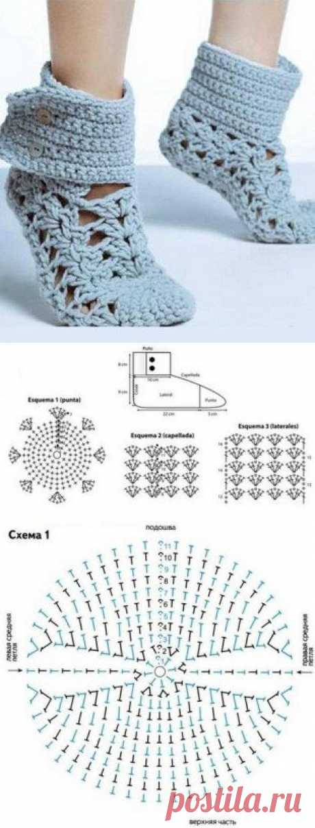 Тапочки-носочки крючком
