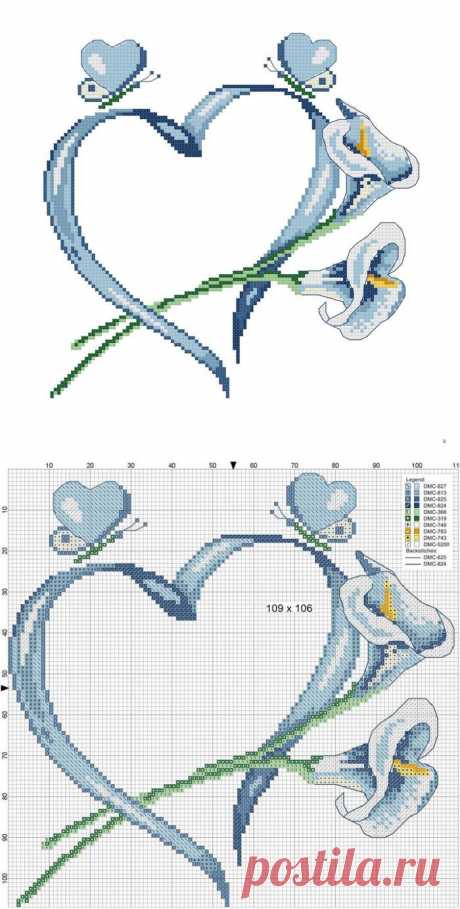 Вышивка сердце схема. Сердце вышивка крестом схема | Laboratory household