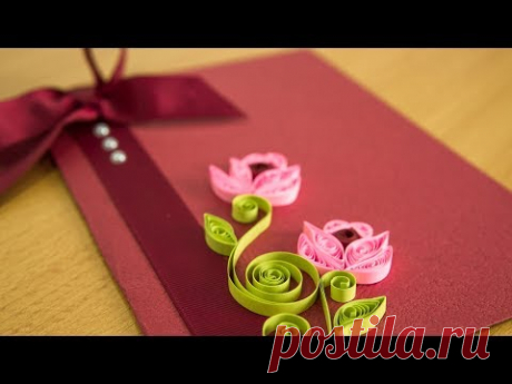 DIY Greeting Card: Paper Quilling Flower Art by HandiWorks