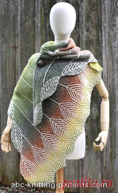 Turning Leaves Brioche Shawl Free Shawl Knitting Pattern