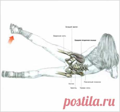Ягодицы. Махи ногой в сторону, лежа на боку.