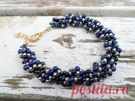 PandaHall Jewelry Making Tutorial Video--How to Make Lapis and Gold Spiral Rope Chain Bracelet