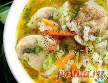 Мясной суп с шампиньонами и оливками – кулинарный рецепт