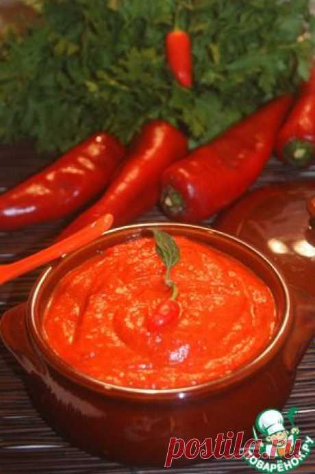 Острый соус из красного запеченого перца - кулинарный рецепт
