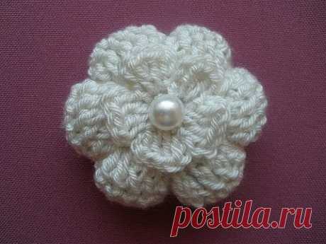 Crochet flower 3D/ Tutorial/