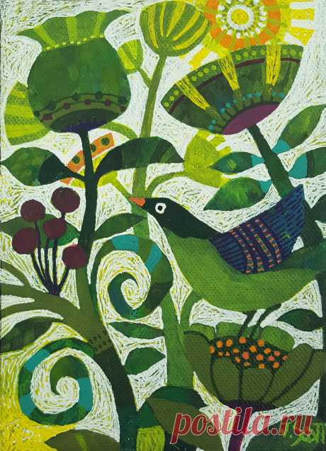 Green Bird | Jo Scott Art