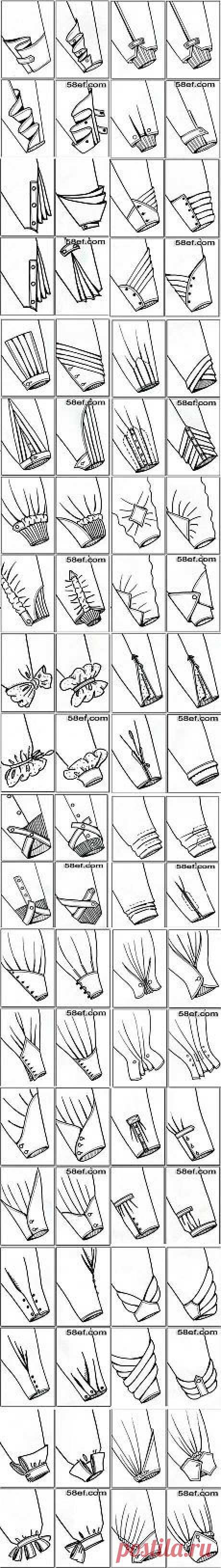 Ways to End Sleeves _ Extensive Diagrams of Ways to End a Sleeve  __________________________ НИЗ РУКАВА