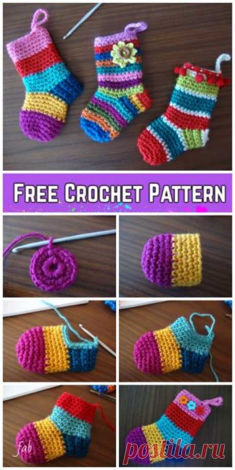 Crochet Christmas Socks Free Crochet Patterns - Video