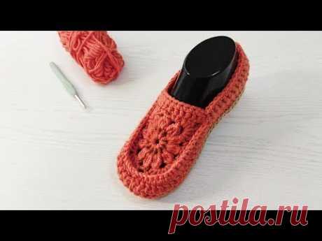 ТАПОЧКИ-СЛЕДКИ БЕЗ ШВА НА ПОДОШВЕ/GESTRICKTE HAUSSCHUHE/KNITTED SLIPPERS