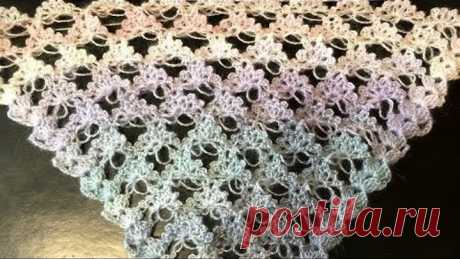 Очень красивый узор для шали,бактуса крюком/crochet shawl pattern