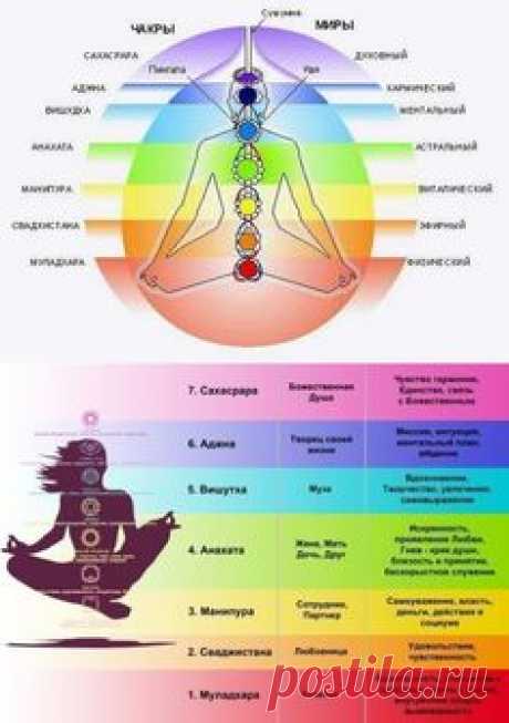 КАК МЫ САМИ БЛОКИРУЕМ СВОИ ЧАКРЫ... 1. Первая чакра – красный цвет; копчик – Соединение с Землей, отвечает за жизненную силу человека. Блокировка происходит, если человек чувствует страх. Это состояние блокирует первую чакру. Для улучшения работы и снятия блокировки не убирайте свои страхи в сторону, а поставьте их перед глазами. Посмотрите “в лицо” вашим страхам. Разберите их “по-полочкам". 2. Вторая чакра – оранжевый цвет; чуть ниже пупка, отвечает за творческую реализацию и удовлетворен...