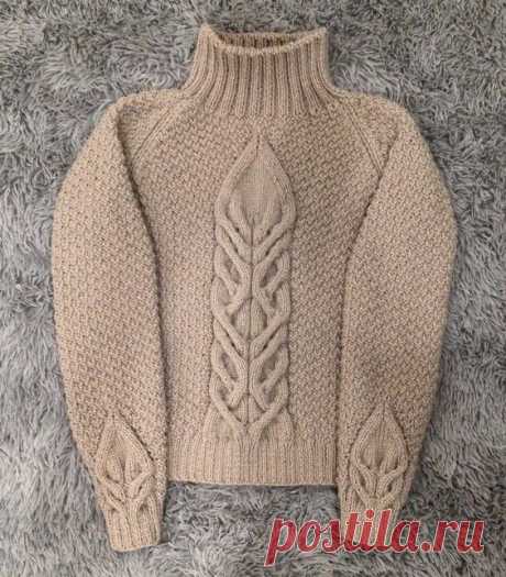 Модный свитер спицами: