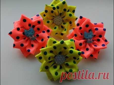 Бантики из репсовых лент 2,5 см МК Канзаши / Ribbon ribbons with ribbon 2,5 cm MK Kanzashi