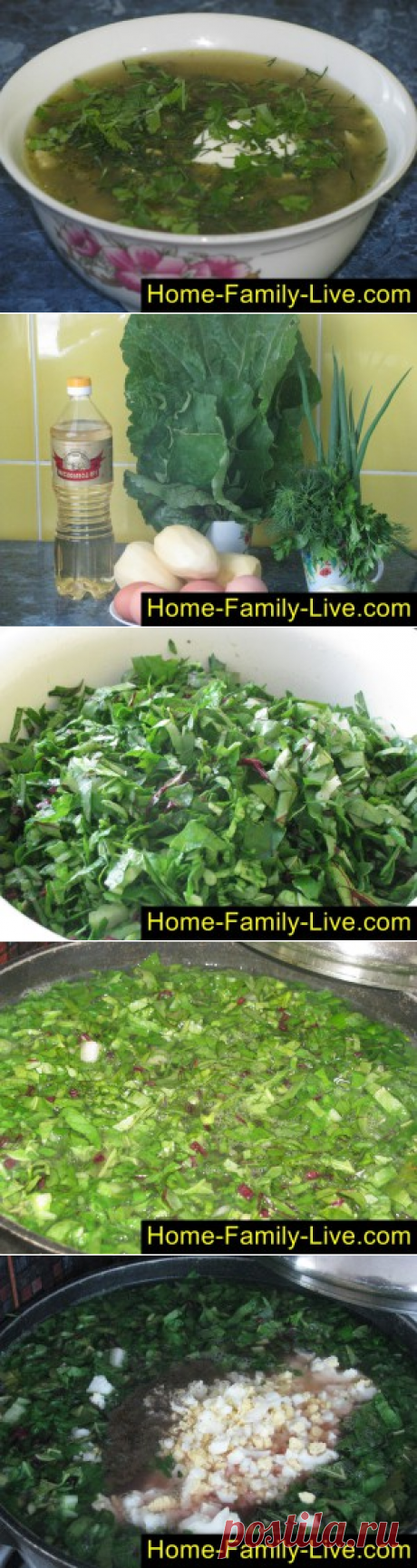 Борщ зеленый - пошаговый фоторецепт - зеленый суп из ревеня или щавеляКулинарные рецепты