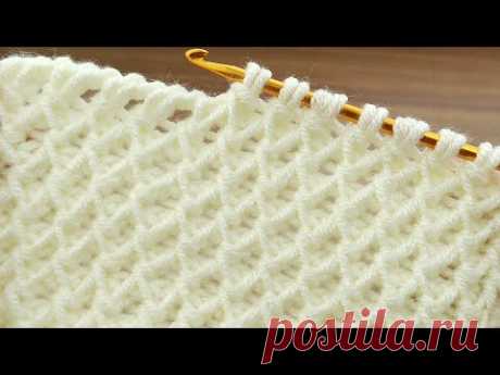 Wonderful💯👌~Trend~ *Tasarım* *Super easy tunisian* knitting pattern online tutorial for new learners