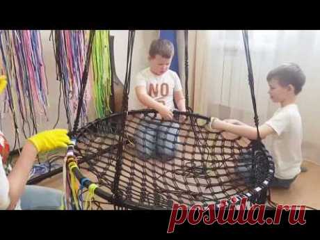 DIY. Как сделать ДЕКОР подвесного кресла  своими руками совместно с детьми. Хендмэйд кресло-качели
