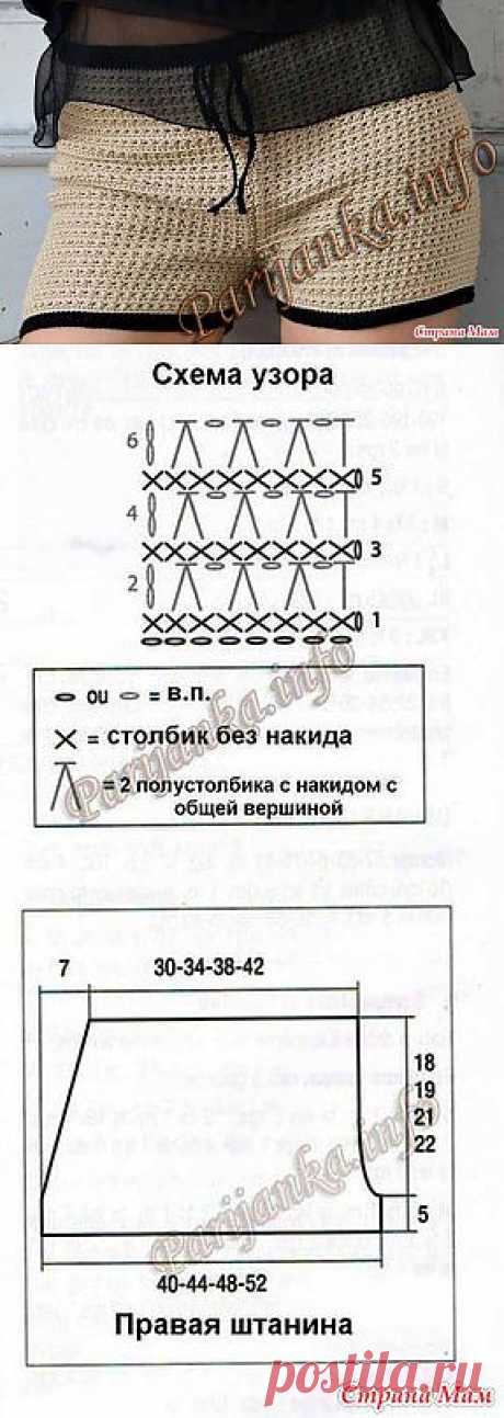 Шорты крючком Bergere de France: Дневник группы &quot;Все в ажуре... (вязание крючком)&quot; - Страна Мам