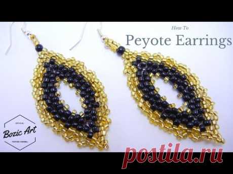 Peyote Earrings "Yellow Royal" | Peyote Stitch