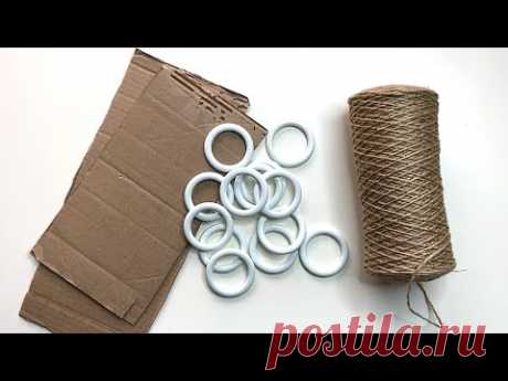 DIY 3 jute and cardboard basket ideas - YouTube