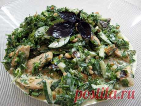 Вкуснейший салат с курицей и кедровыми орехами - Кулинарные рецепты