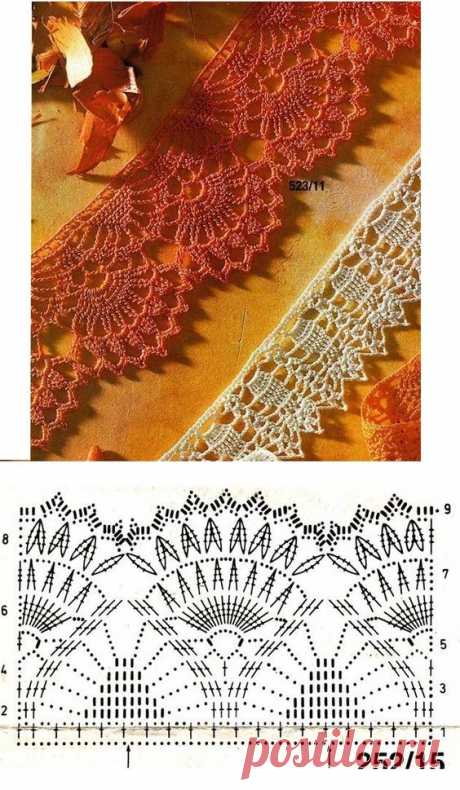 #76_AUTUMN Crochet Edging and Diagram | Puntillas