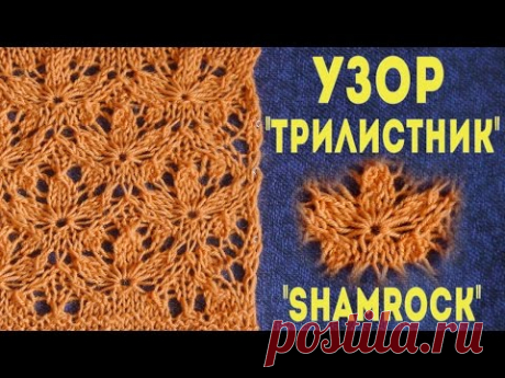 Узоры Спицами: Узор "Трилистник" | Вязание Спицами (Shamrock Pattern)