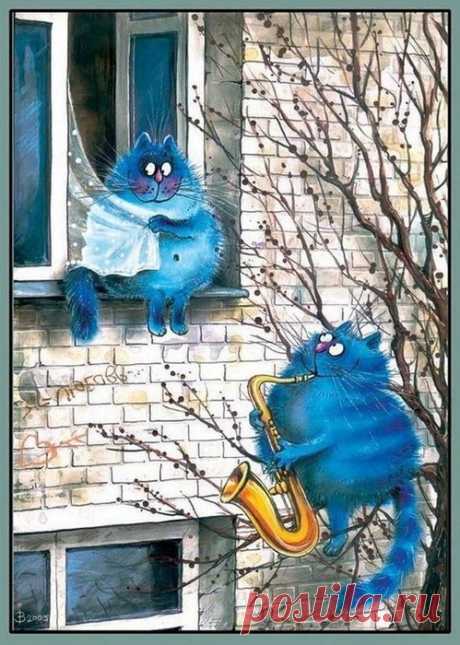 Синие котики художницы из Минска.