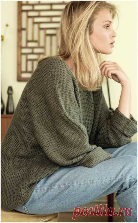 KHAKI LOOSE DOUBLE LOOP PULLOVER