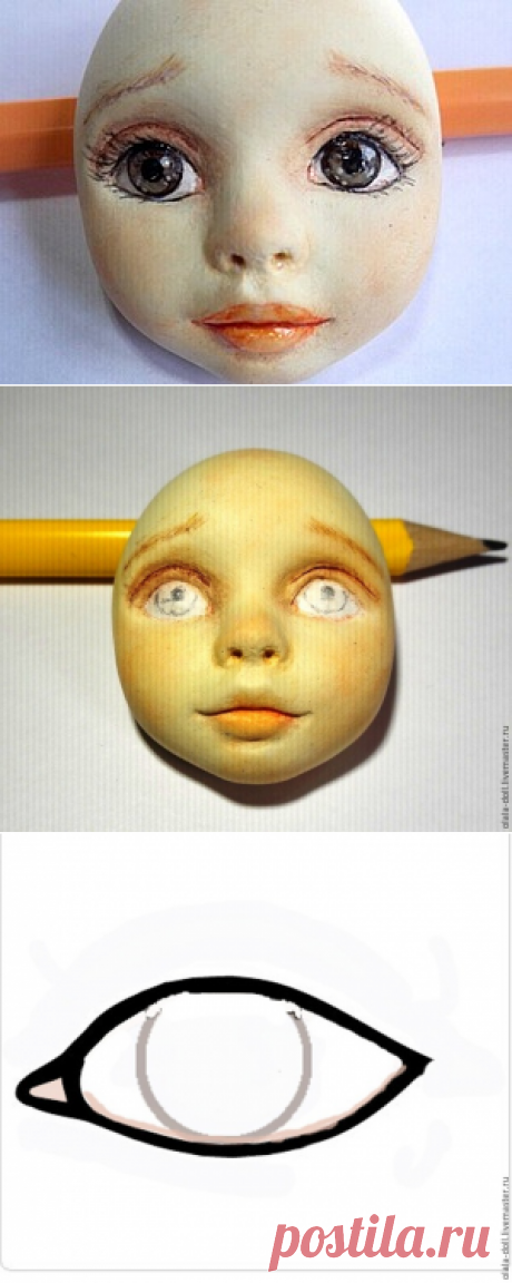 Роспись лица куклы Тедди-долл из самозатвердевающего пластика - Ярмарка Мастеров - ручная работа, handmade