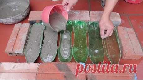 Plastic Bottles And Cement - Ideas Making Cement Flower Pots At Home For You