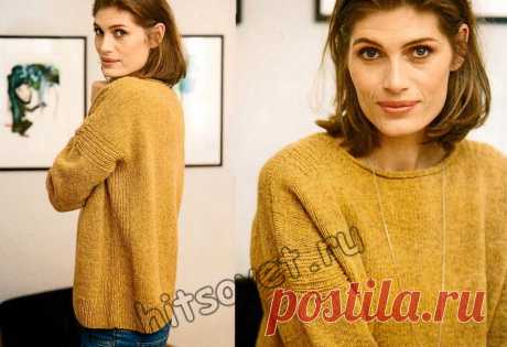 Пуловер с рельефной отделкой - Хитсовет Свободный женский пуловер с рельефной отделкой с пошаговым бесплатным описанием вязания.