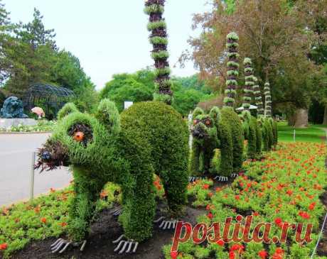 Зеленые произведения искусства в Монреальском ботаническом саду