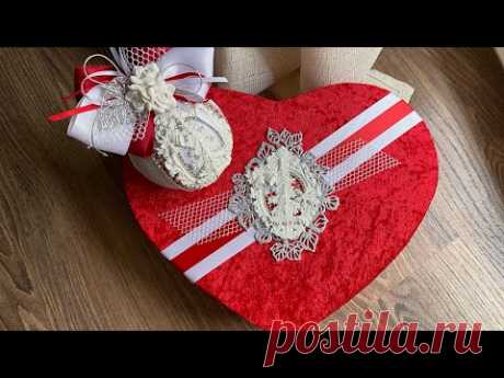 Коробка ,, сердечко,, своими руками.   Handmade gift box 💝