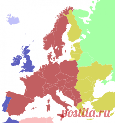 Разница во времени с Москвой стран Европы
