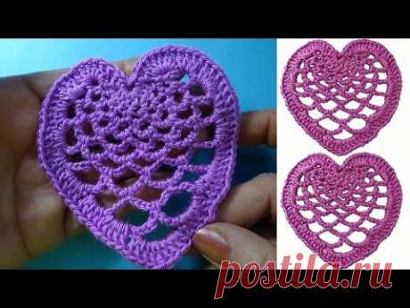 Ажурная валентинка crochet heart