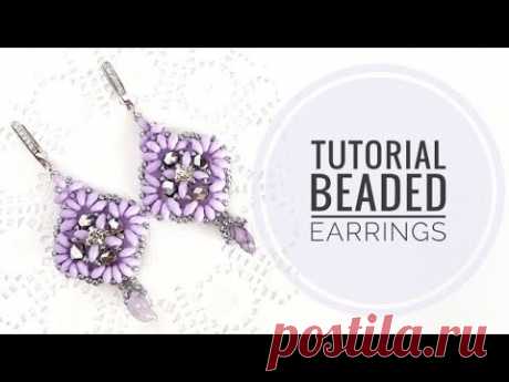 #МК - Серьги из чешского бисера и Твина | #Tutorial - Earrings made of Czech beads and Twin