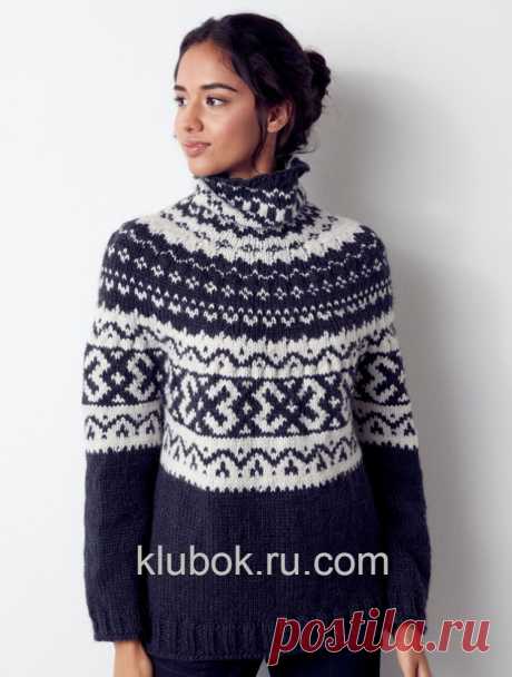 Вязаный свитер Nomad Fair Isle с жаккардовой кокеткой - Klubok.ru.com