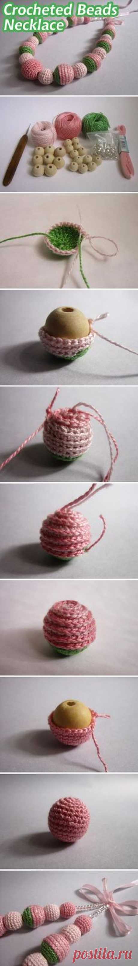 Crocheted Beads Necklace Tutorial