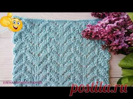 Ажурный узор спицами для палантина схема и описание/Openwork pattern with knitting needles